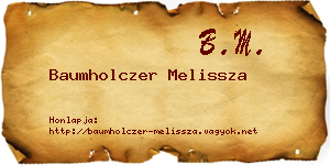 Baumholczer Melissza névjegykártya